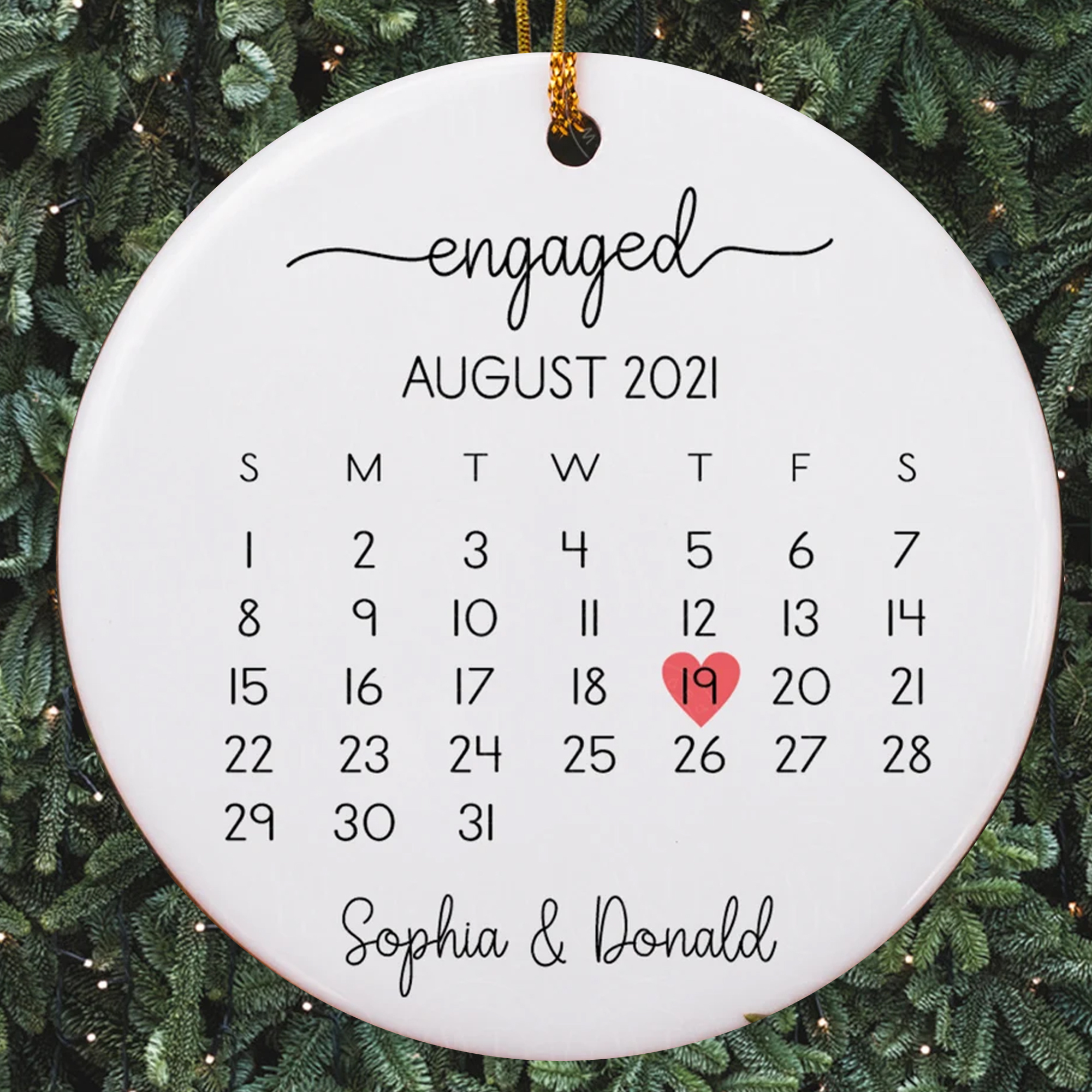 Personalized Engaged Ornament Engagement Ornamentengagement Gift Custom Ornamentengagement Announcement Couples Ornament